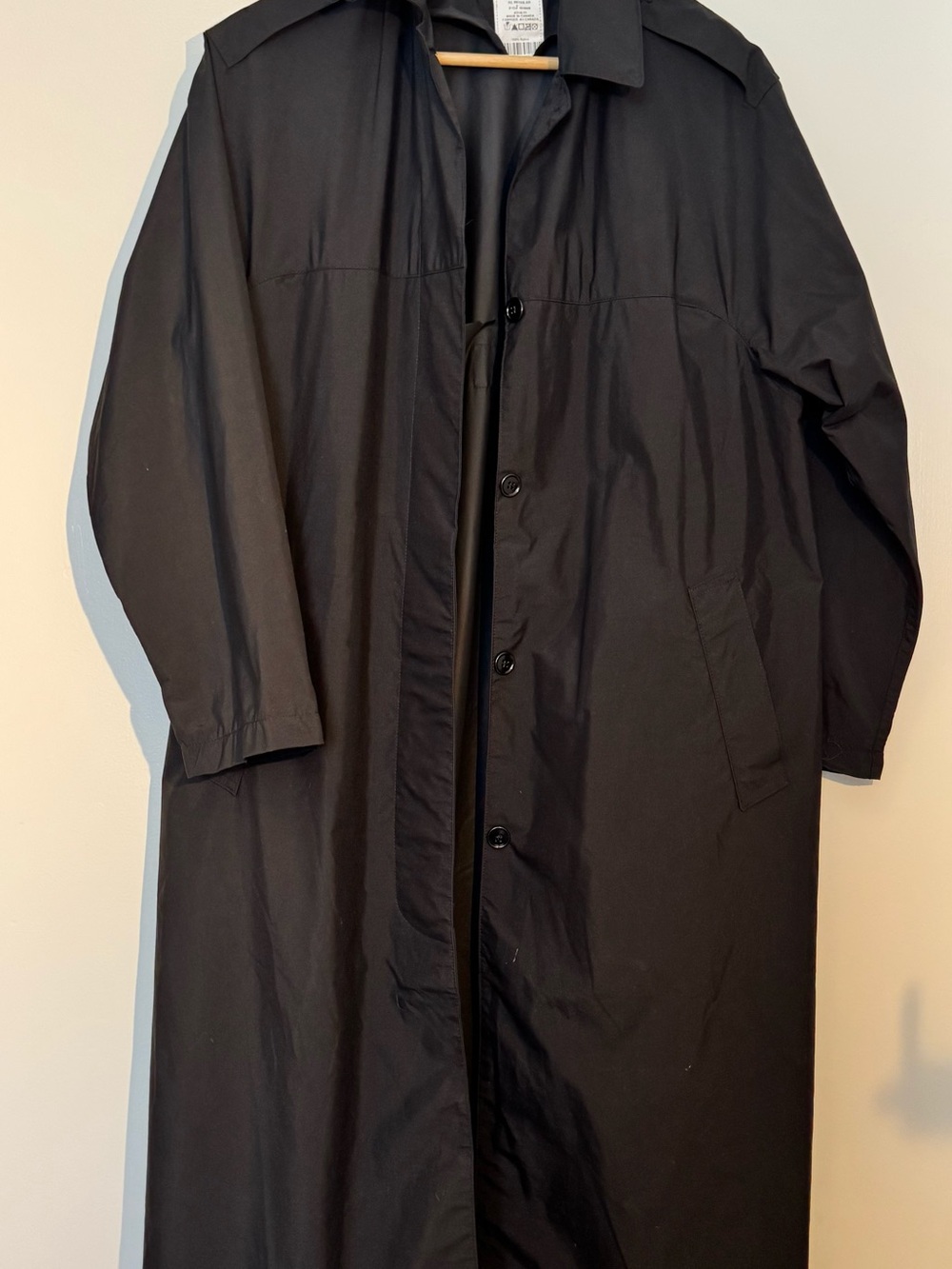 Women's Black Long Trench Coat - Classic Tailored Style